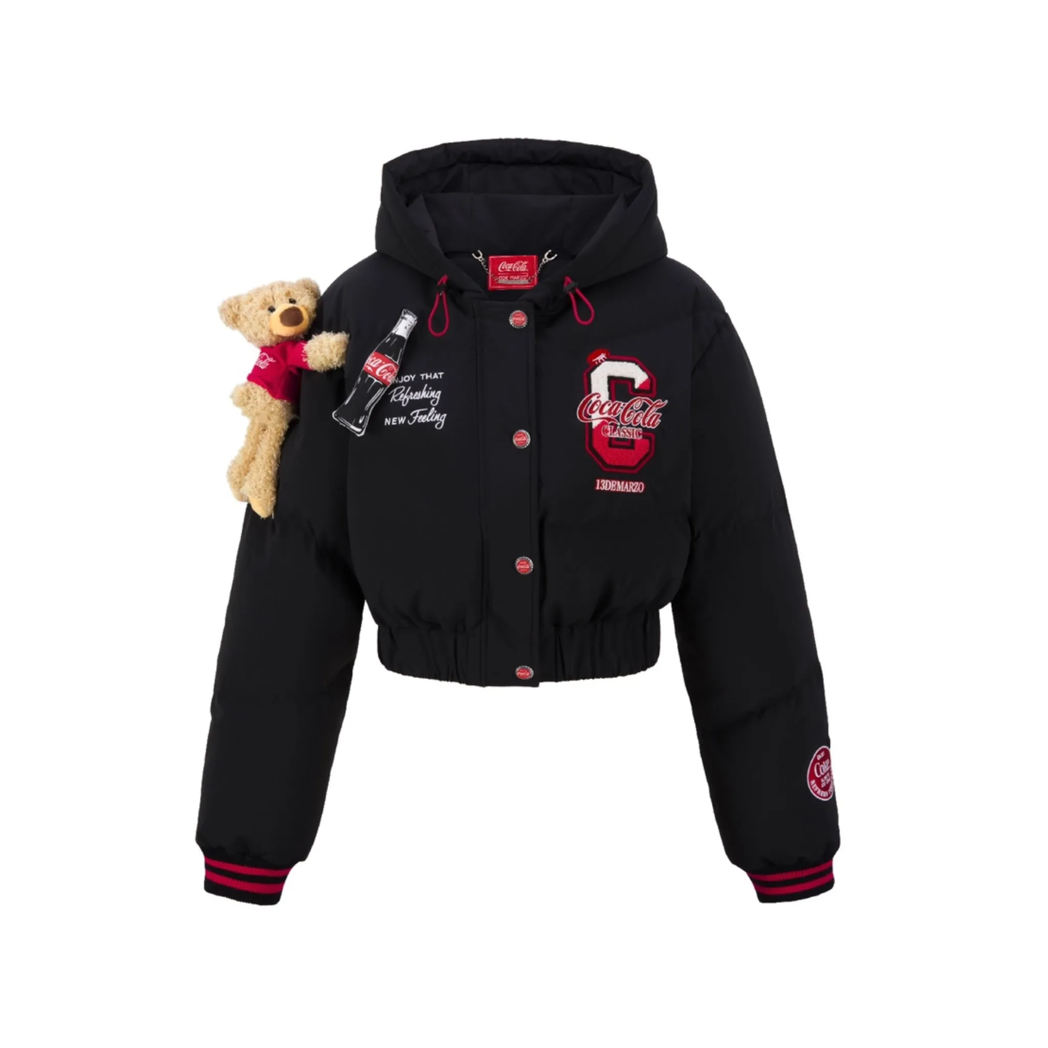 13DE MARZO Coca-Cola Bear Hooded Down Jacket