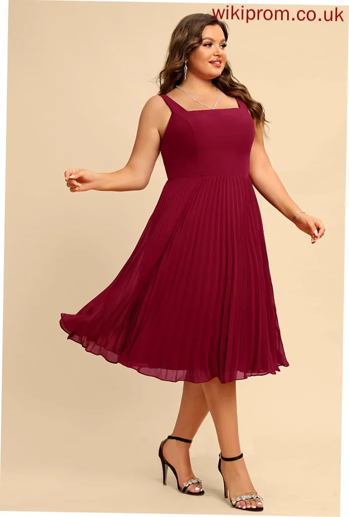 A-line Chiffon Formal Dresses Jazlene Neck Dresses Square