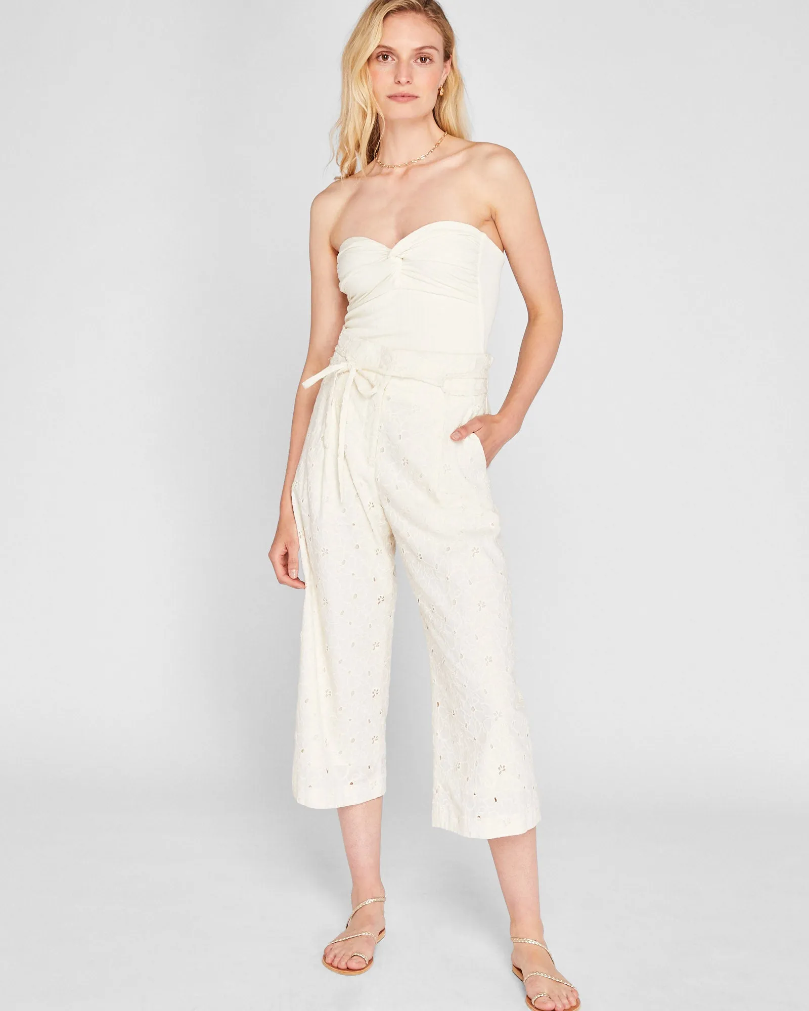 Anreannah Eyelet Wide Leg Pant