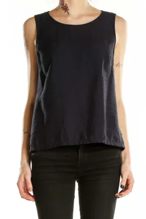 Black Sleeveless Nylon Rayon Blouse