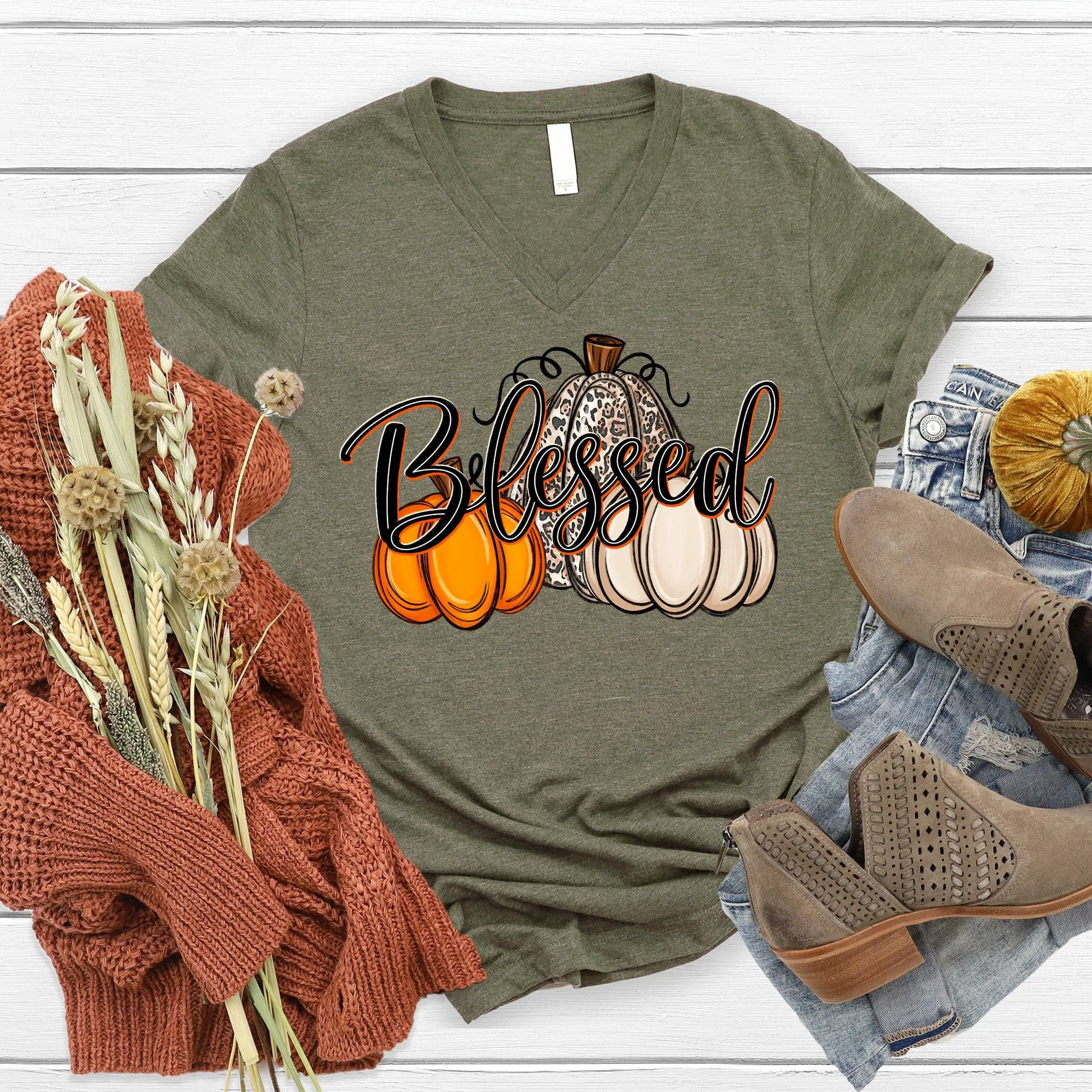 Blessed Pumpkin V-Neck