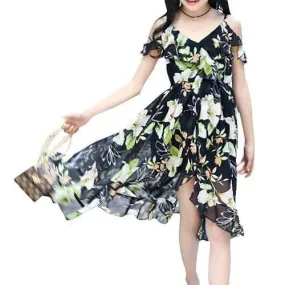 Bohemian Style Floral Girls Dress For 6Y-15Y