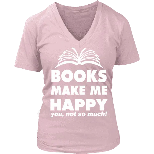 Books make me happy V-neck