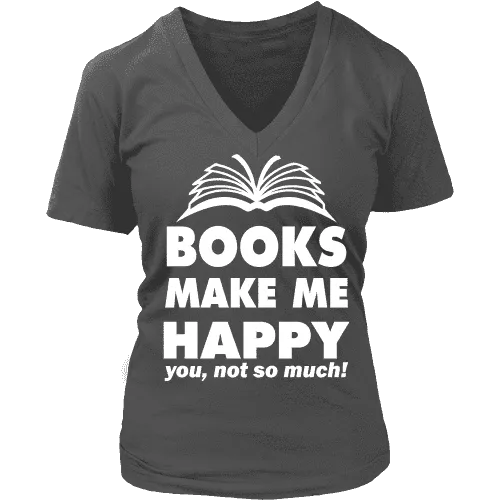 Books make me happy V-neck