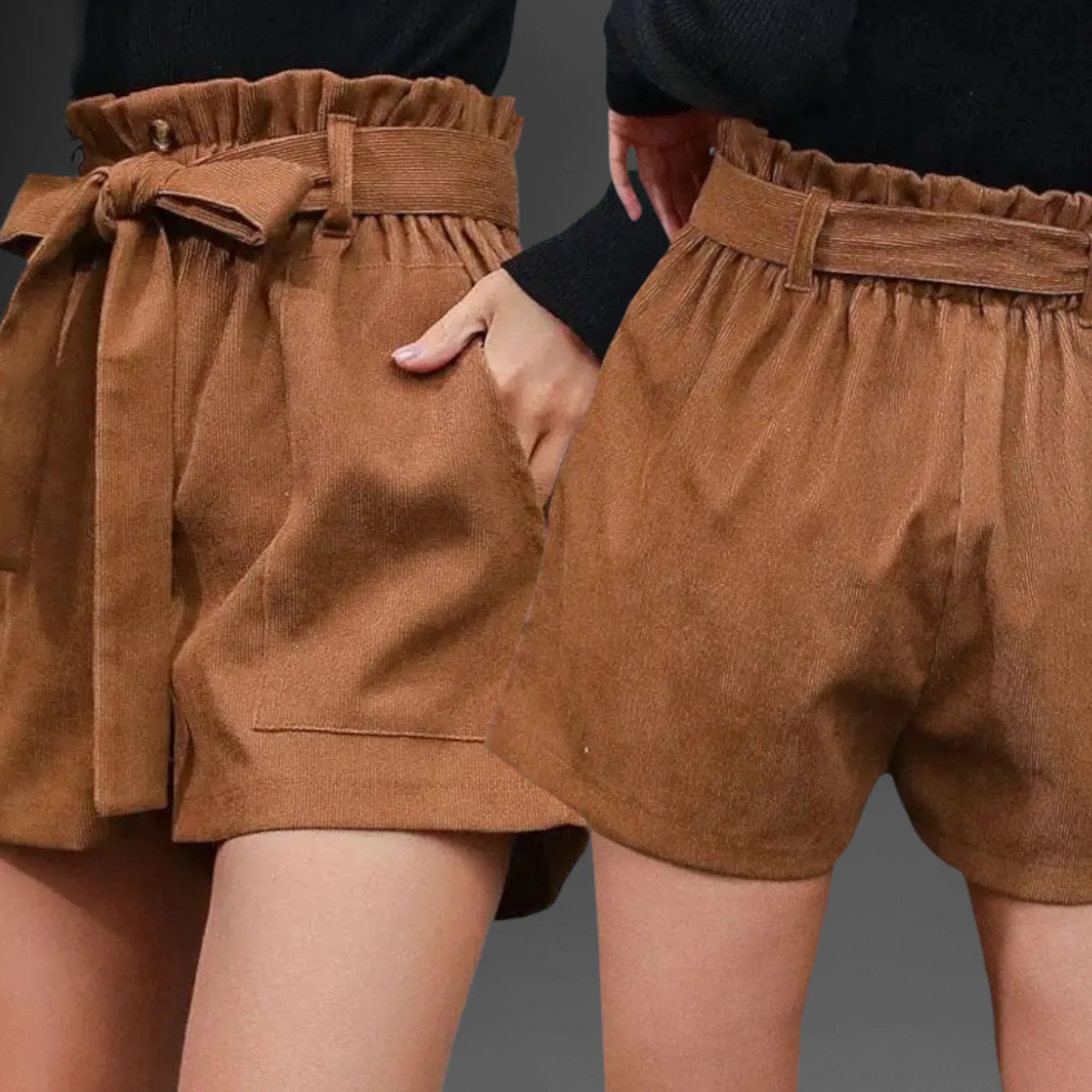 “Bring on the Rain” Paperbag Waist Shorts