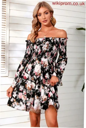 Chiffon Sleeves Club Dresses Shoulder Long Mini the Off A-line Vacation Lois Dresses