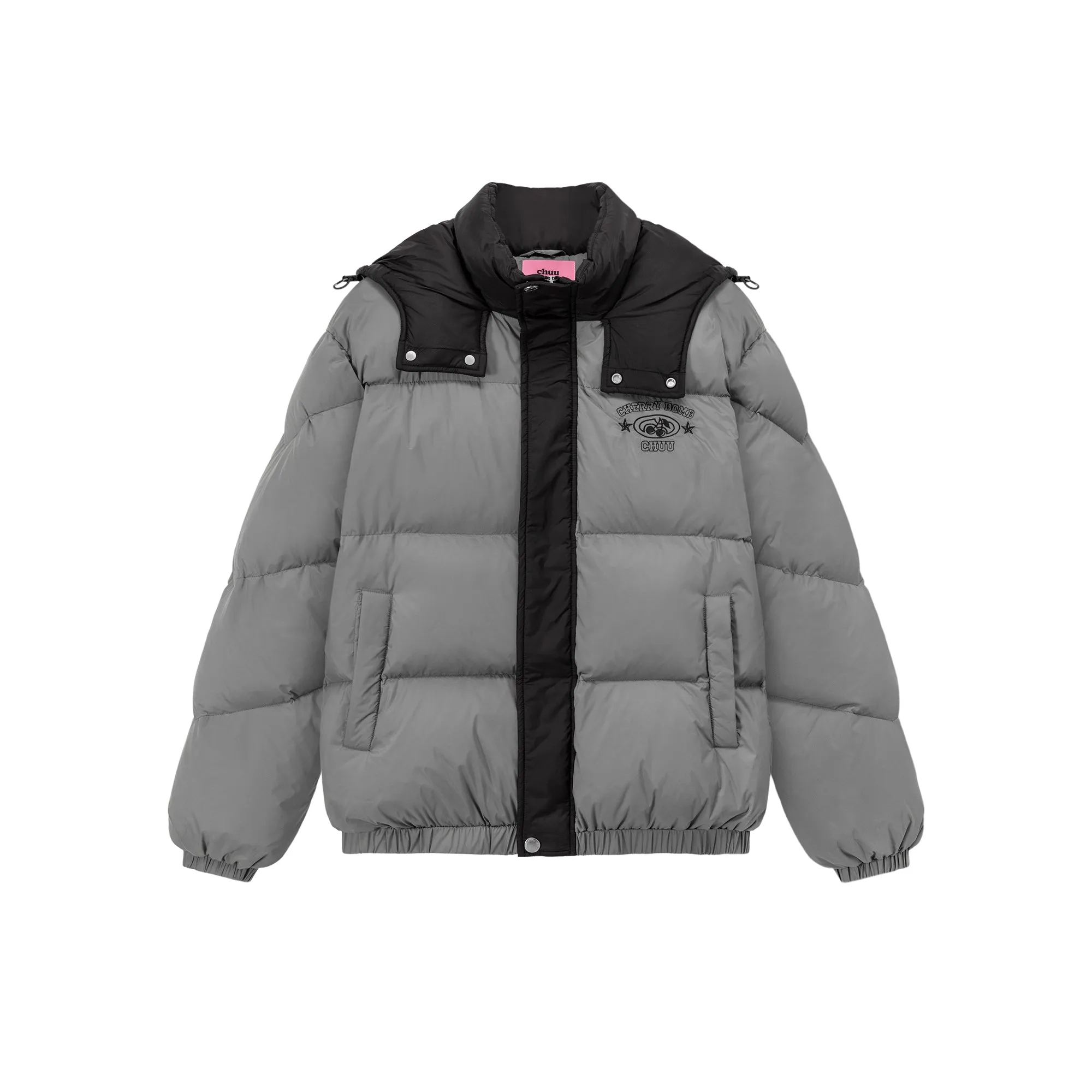 Color Matching Hooded Padded Jacket