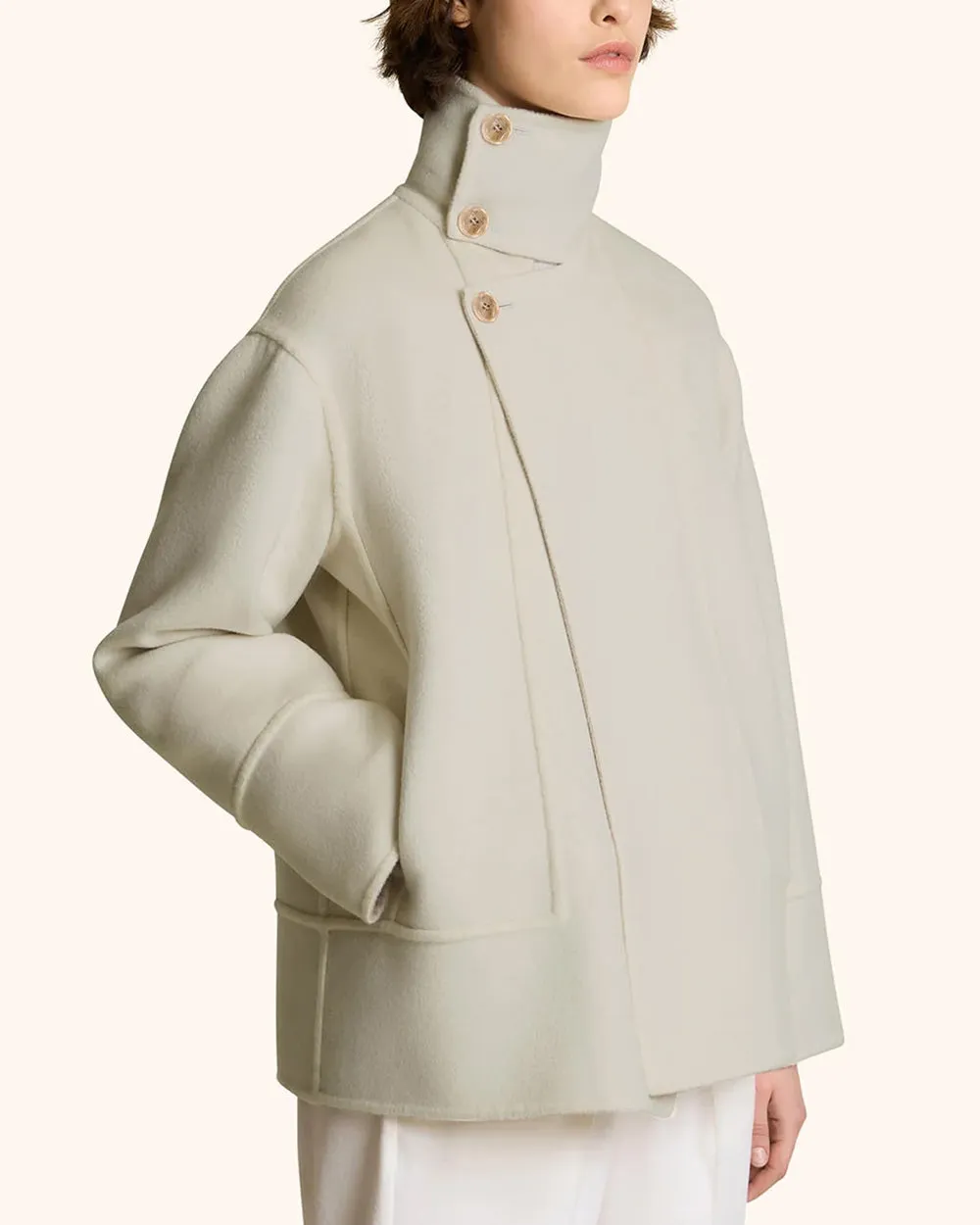 Cream and Hazel Short Coat