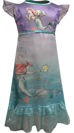 Disney Little Mermaid Ariel and Flounder Dress Up Toddler Nightgown