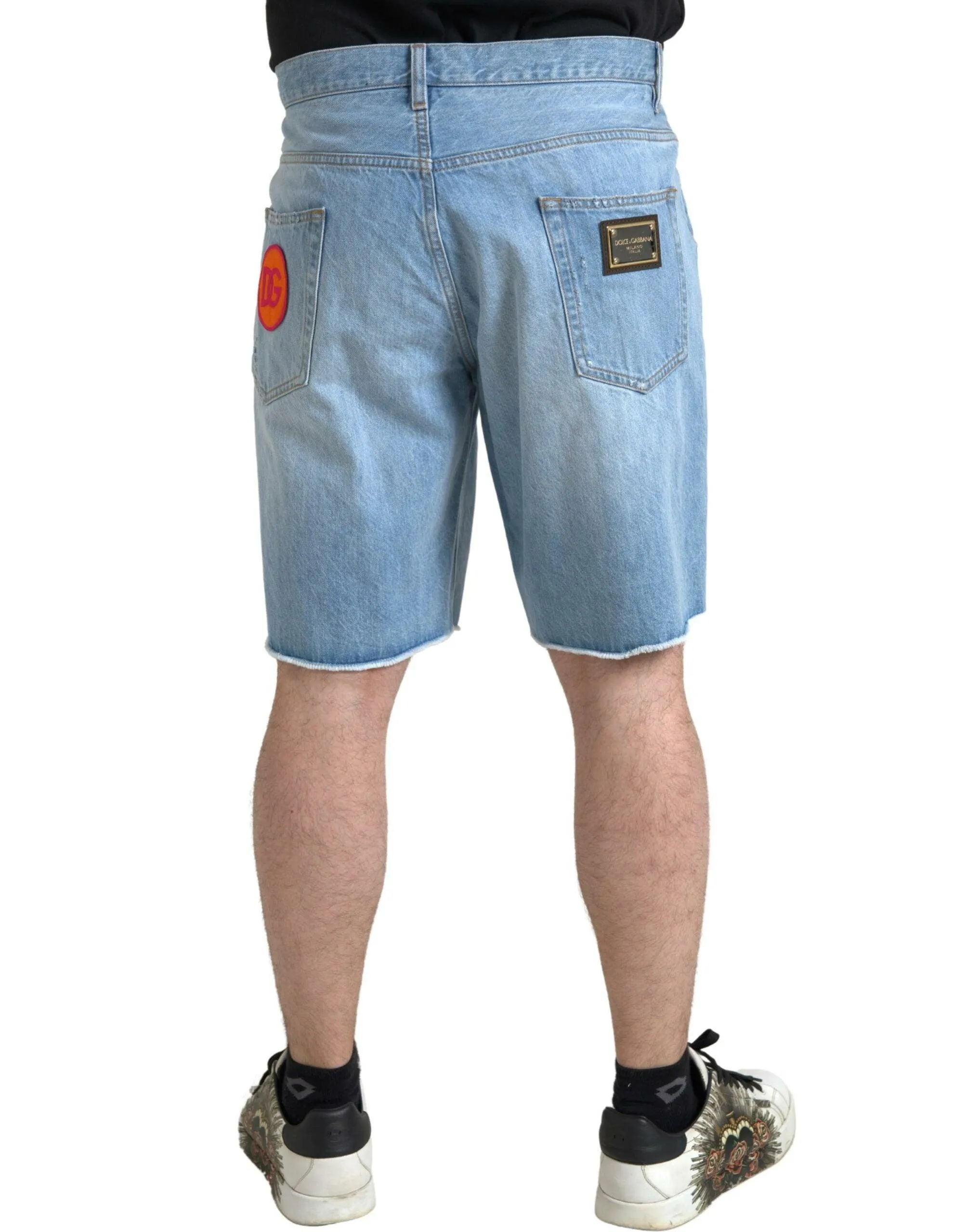 Dolce & Gabbana Light Blue Cotton Men Bermuda Denim Shorts