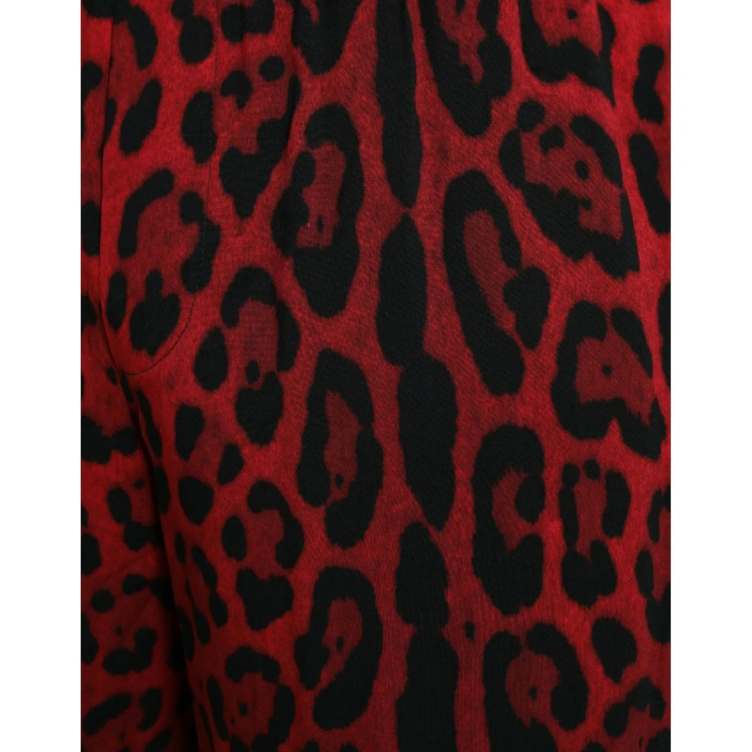 Dolce & Gabbana Red Leopard Print Viscose Bermuda Shorts