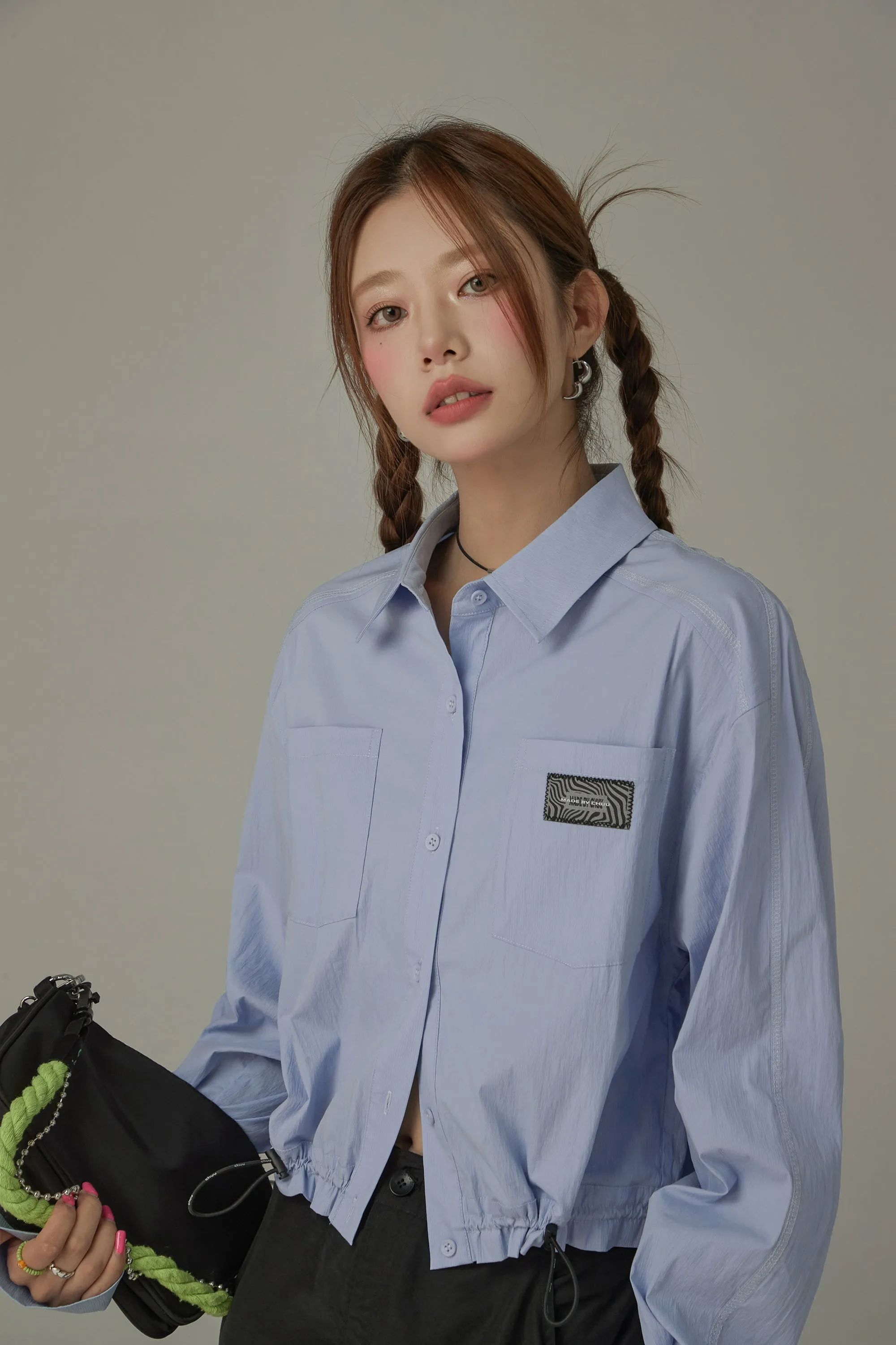 Drawstring Pocket Classic Shirt