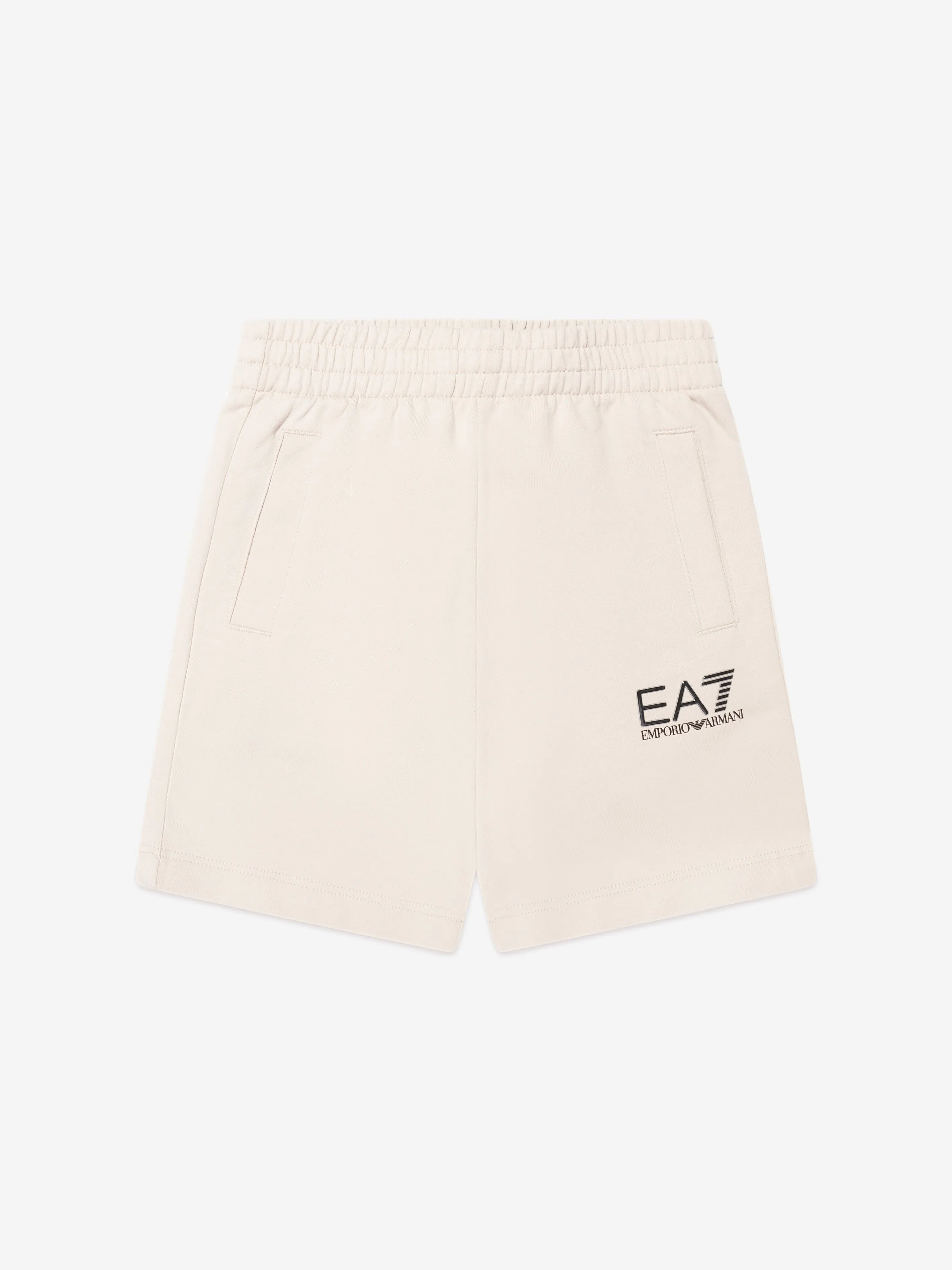 EA7 Emporio Armani Boys Logo Bermuda Shorts in Beige