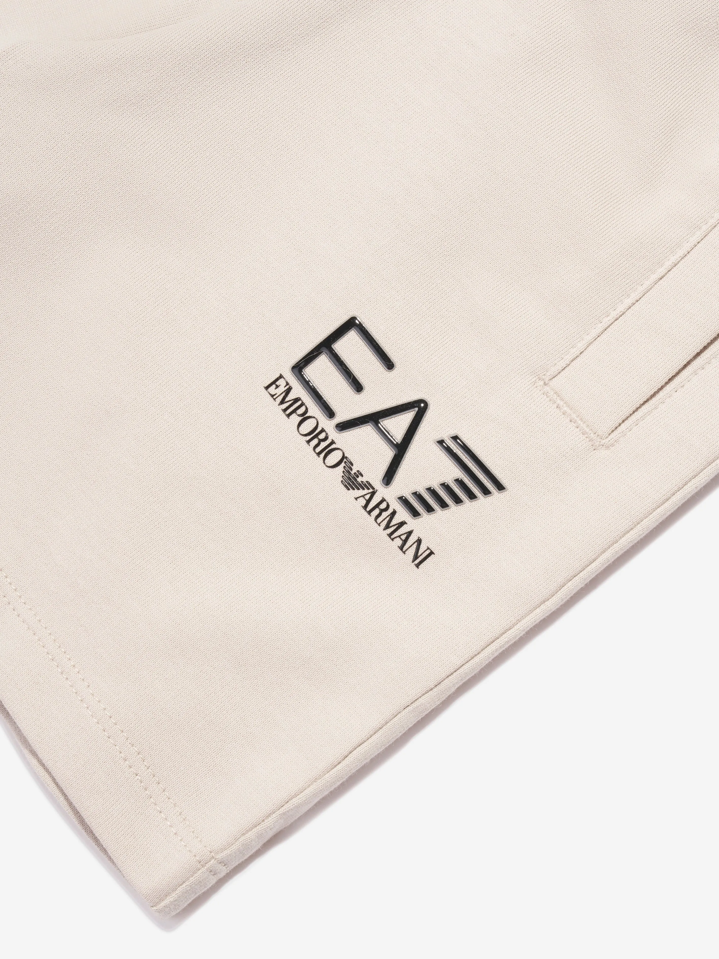 EA7 Emporio Armani Boys Logo Bermuda Shorts in Beige