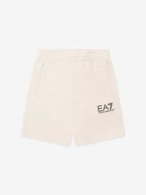 EA7 Emporio Armani Boys Logo Bermuda Shorts in Beige