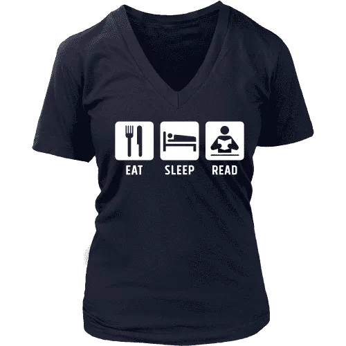 Eat, Sleep, Read V-neck