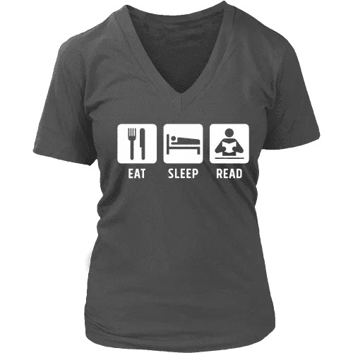 Eat, Sleep, Read V-neck