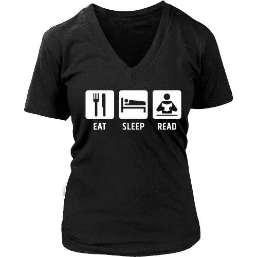 Eat, Sleep, Read V-neck