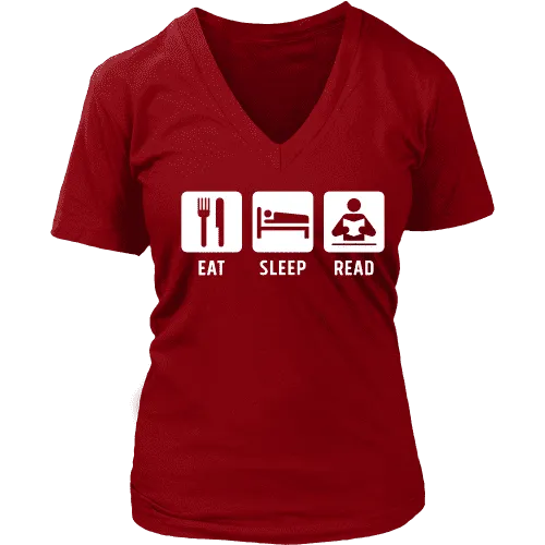 Eat, Sleep, Read V-neck