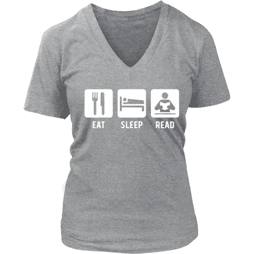 Eat, Sleep, Read V-neck