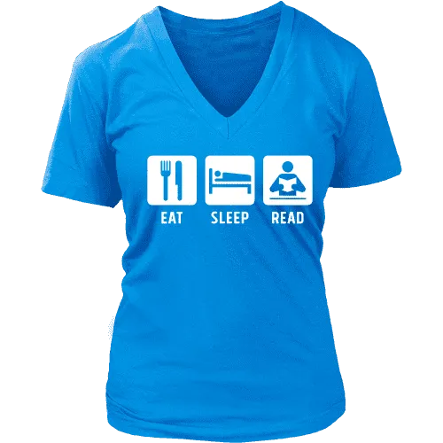 Eat, Sleep, Read V-neck