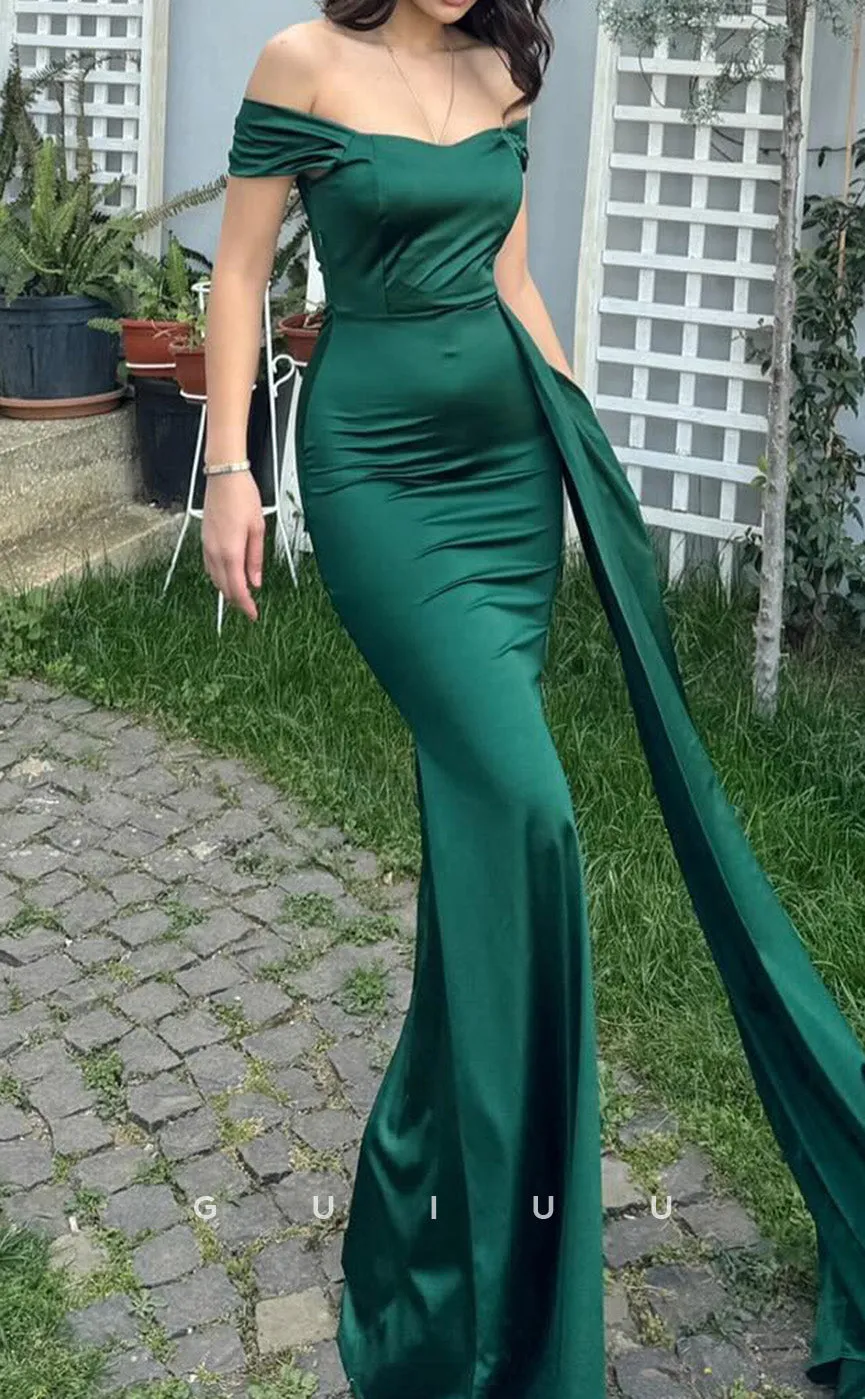 G4702 - Mermaid Off Shoulder Sleeveless Long Formal Evening Prom Gown