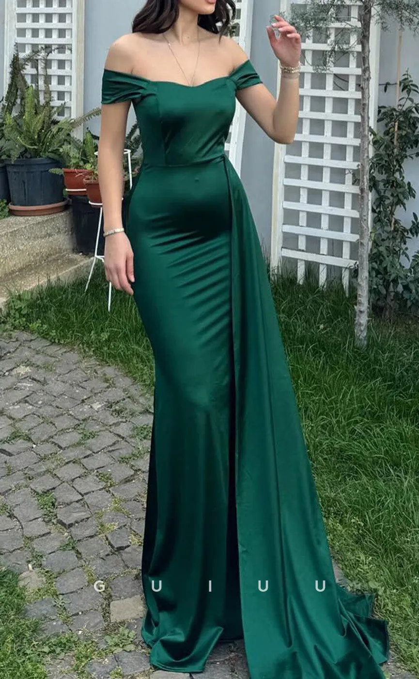 G4702 - Mermaid Off Shoulder Sleeveless Long Formal Evening Prom Gown