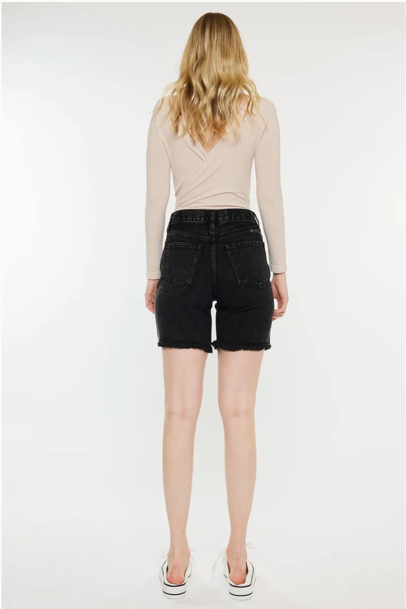 HIGH RISE CROSS OVER BERMUDA SHORTS