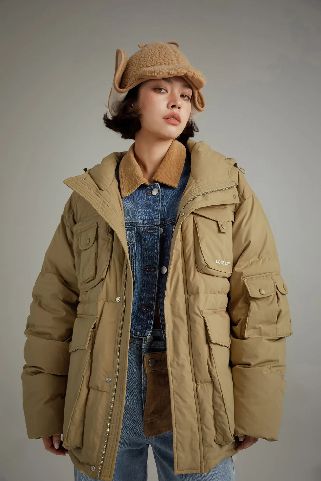 Hooded Multi-Pocket Padded Jacket