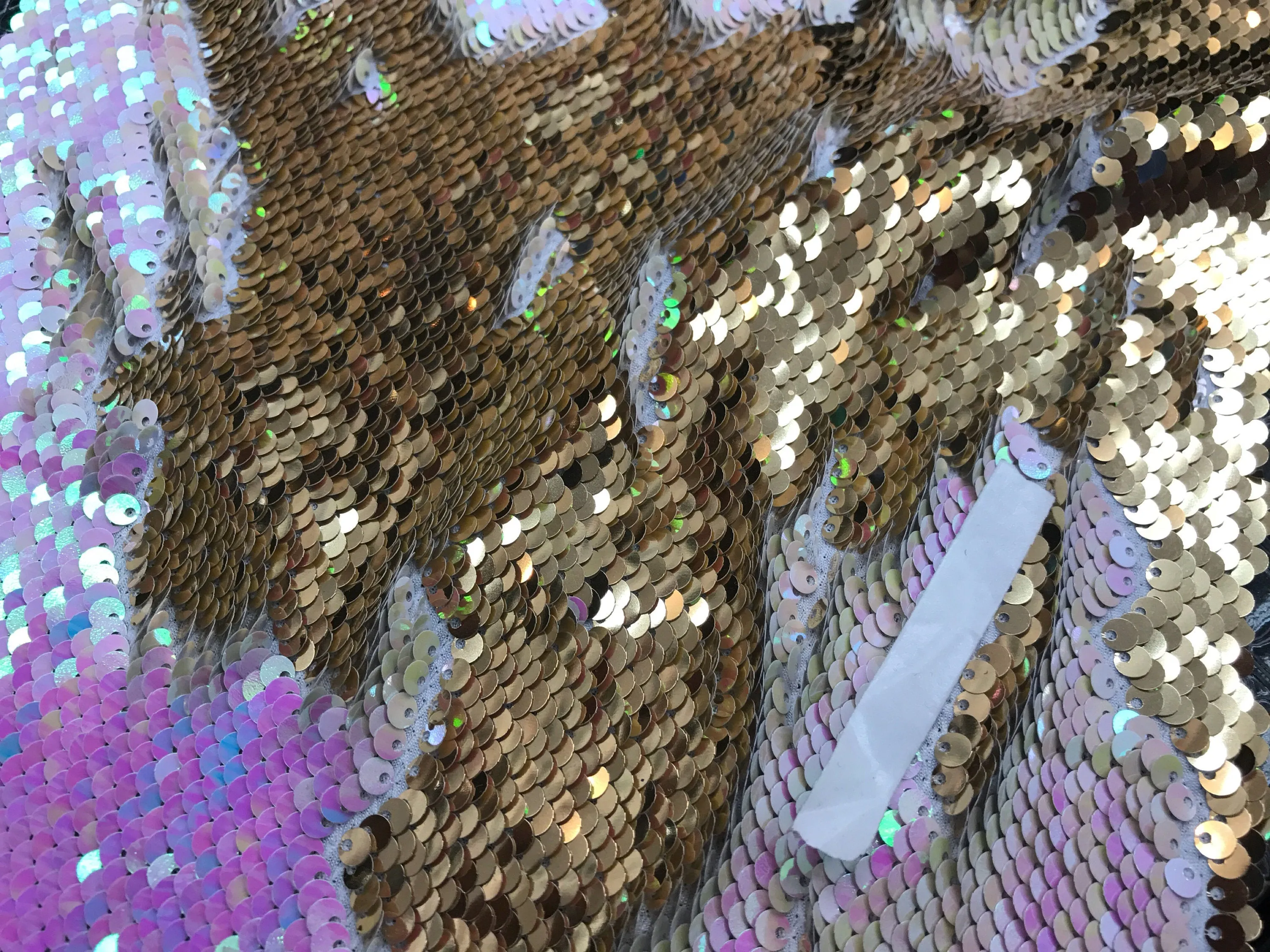 Iridescent sequins fabric-shiny reversible mermaid fish scales sequins-pink-gold-decorations-clothing-pillows-sold by the yard-NEW-