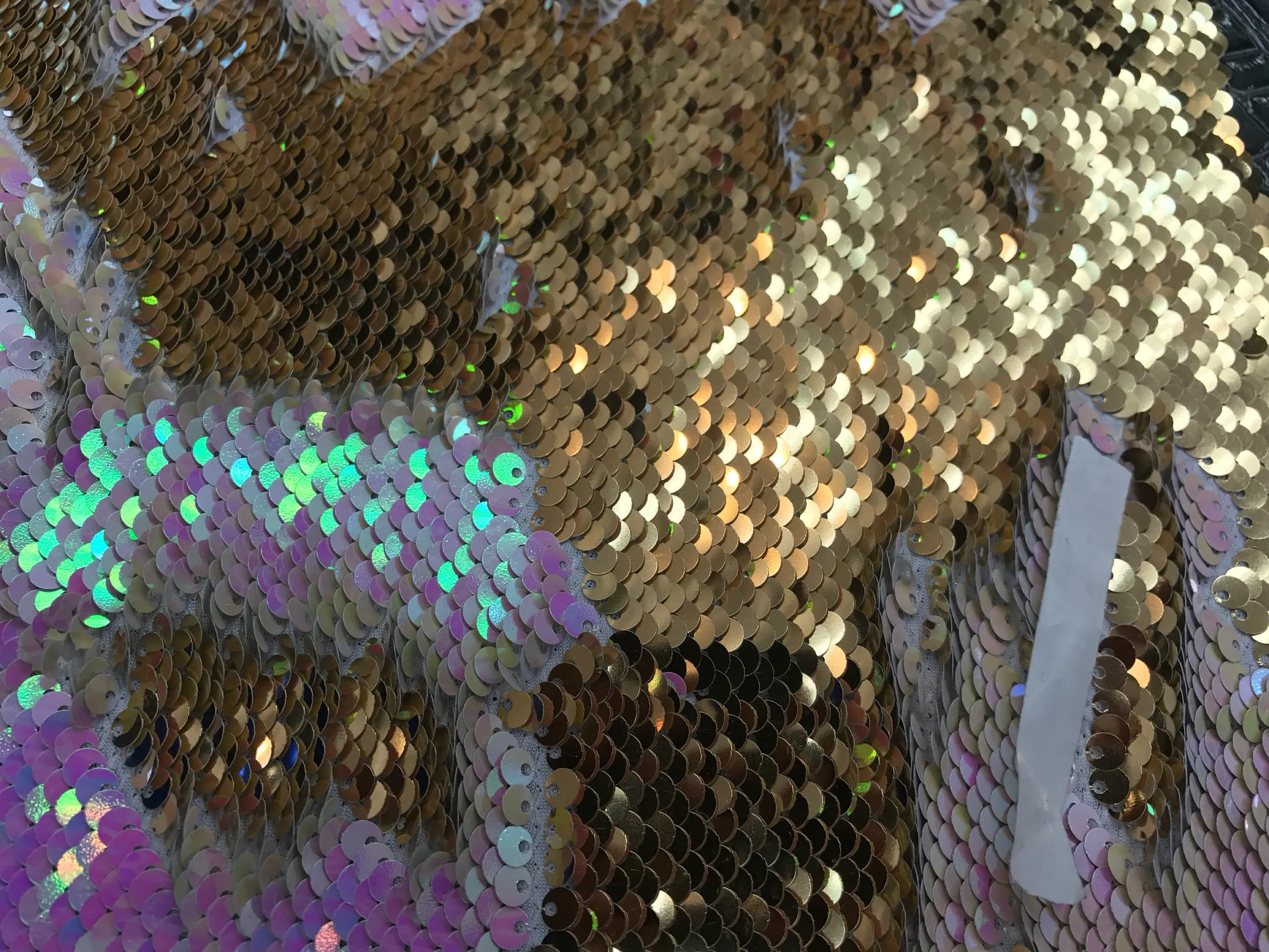 Iridescent sequins fabric-shiny reversible mermaid fish scales sequins-pink-gold-decorations-clothing-pillows-sold by the yard-NEW-