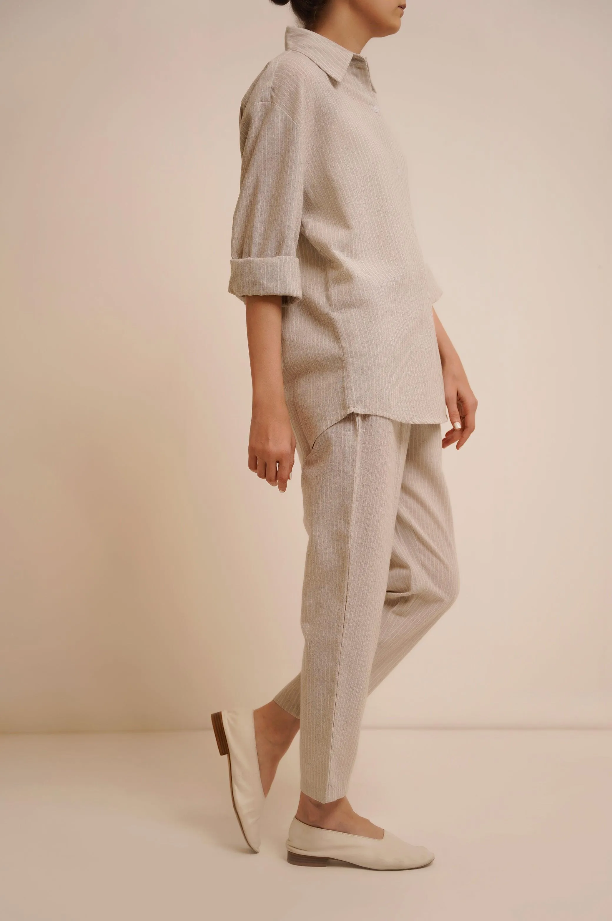 LINEN PAPERBAG PANTS