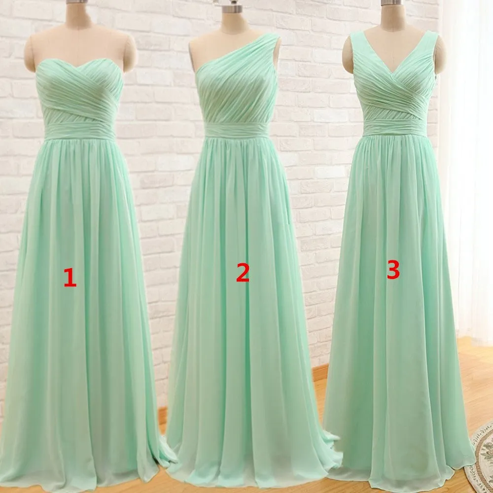 Long Chiffon one shoulder Bridesmaid Dress At Bling Brides Bouquet - Online Bridal Store