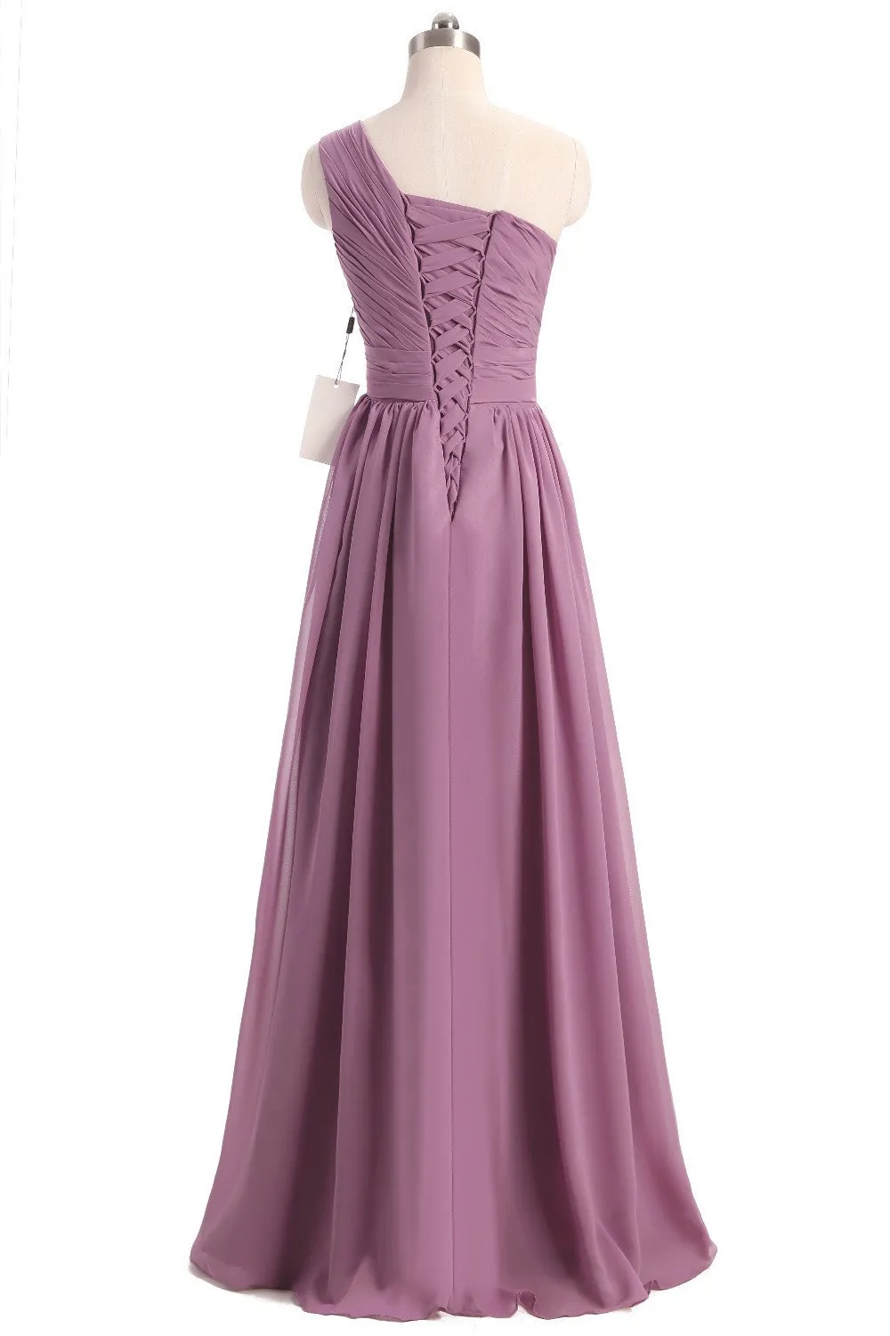 Long Chiffon one shoulder Bridesmaid Dress At Bling Brides Bouquet - Online Bridal Store