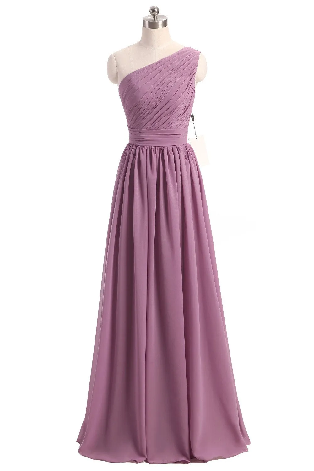 Long Chiffon one shoulder Bridesmaid Dress At Bling Brides Bouquet - Online Bridal Store