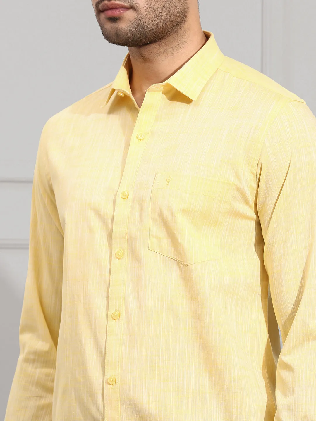 Men 100% Cotton Shirt Yellow CL2 GT14