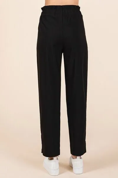 Mittoshop Paperbag Waist Tapered Straight Pants