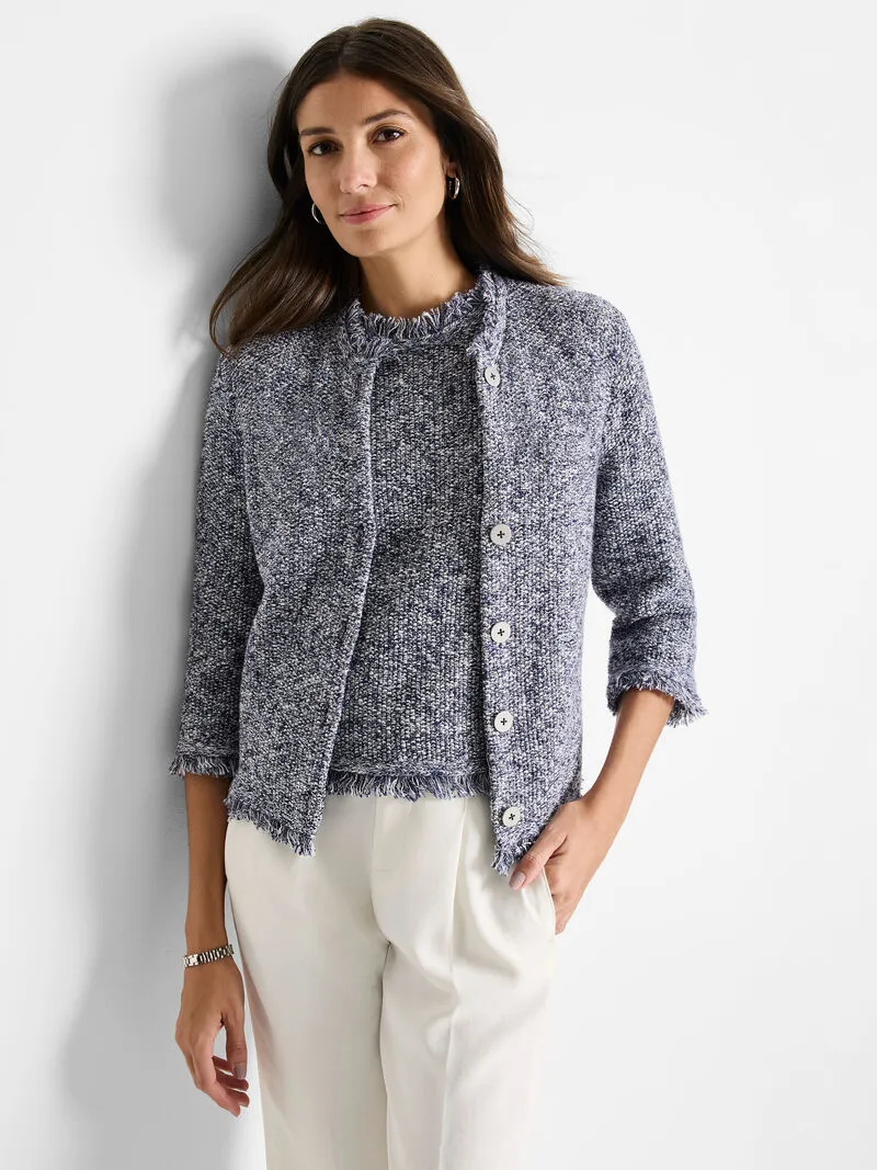 NIC ZOE Mixed Knit Sweater Jacket