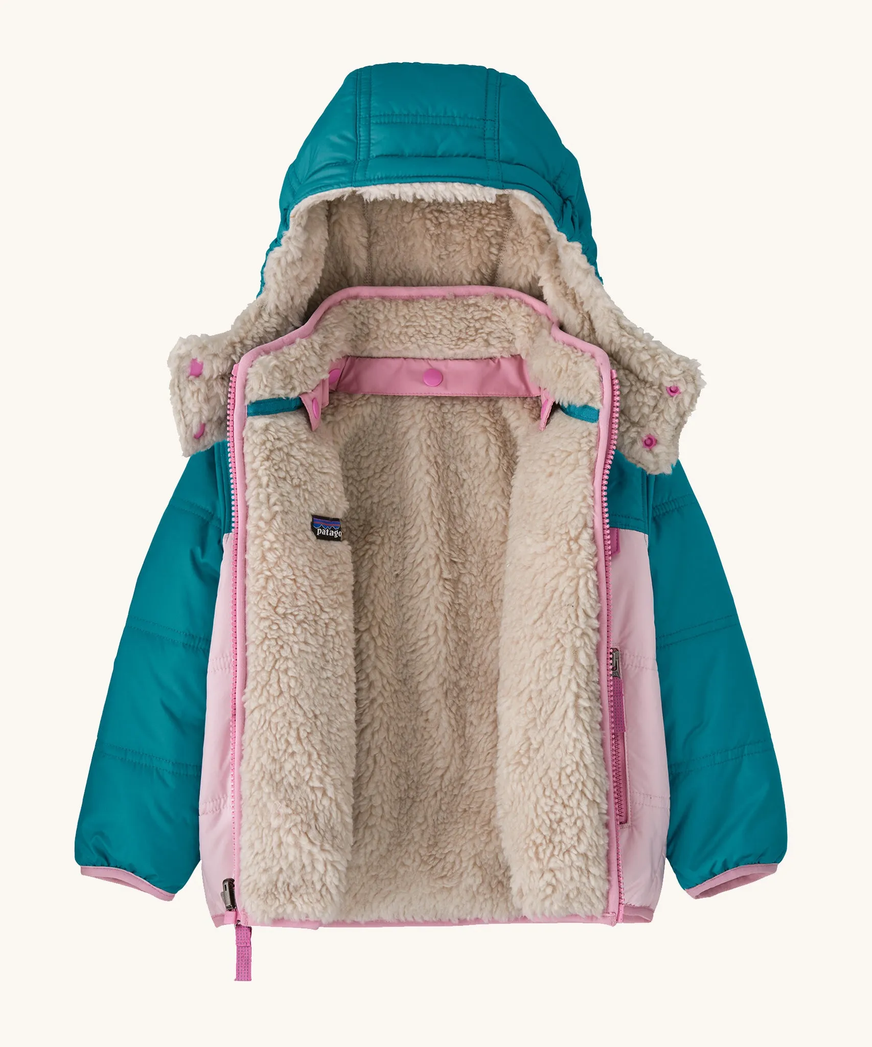 Patagonia Baby Reversible Tribbles Hoody -  Sierra Pink