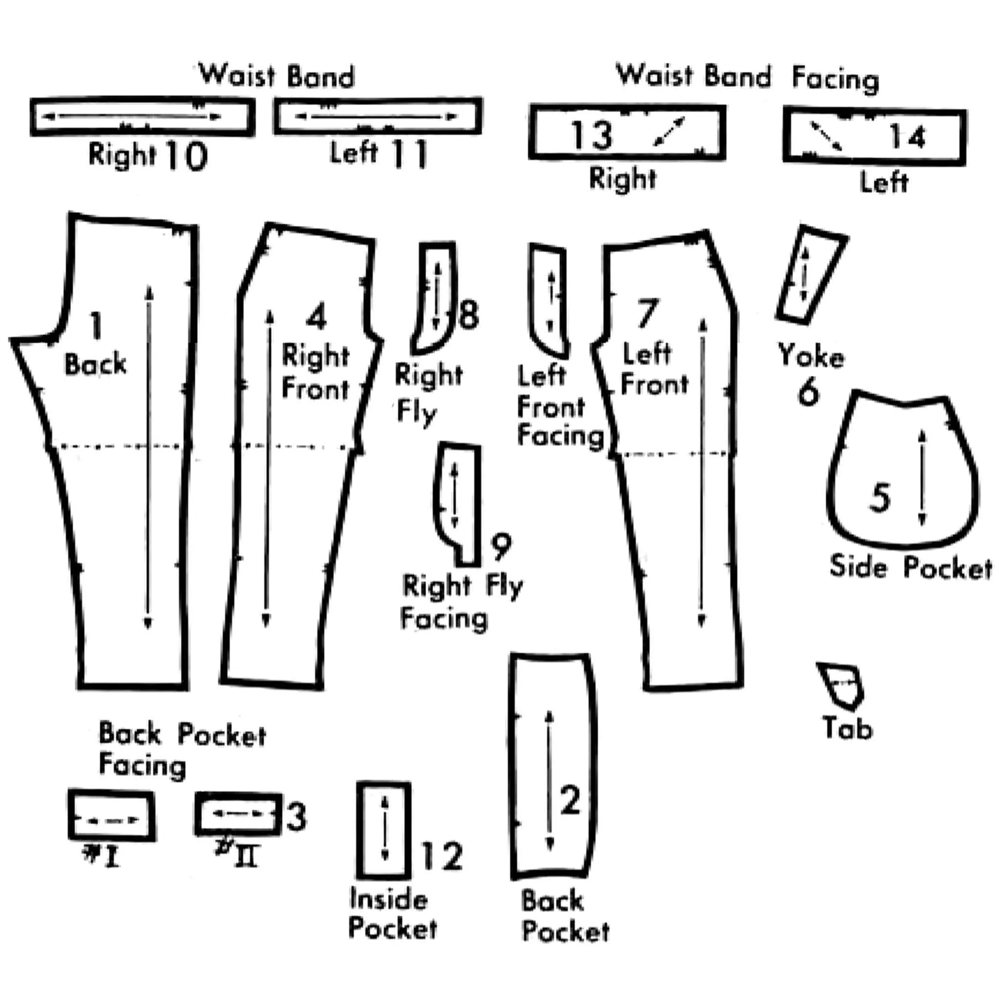 PDF - 1950s Pattern, Men's Trousers and Bermuda Shorts - Multi-sizes - Download