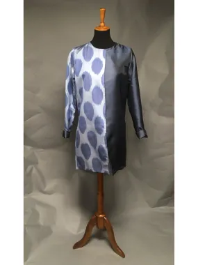 *Pieced Ikat Reversible Coat in Beautiful Blues