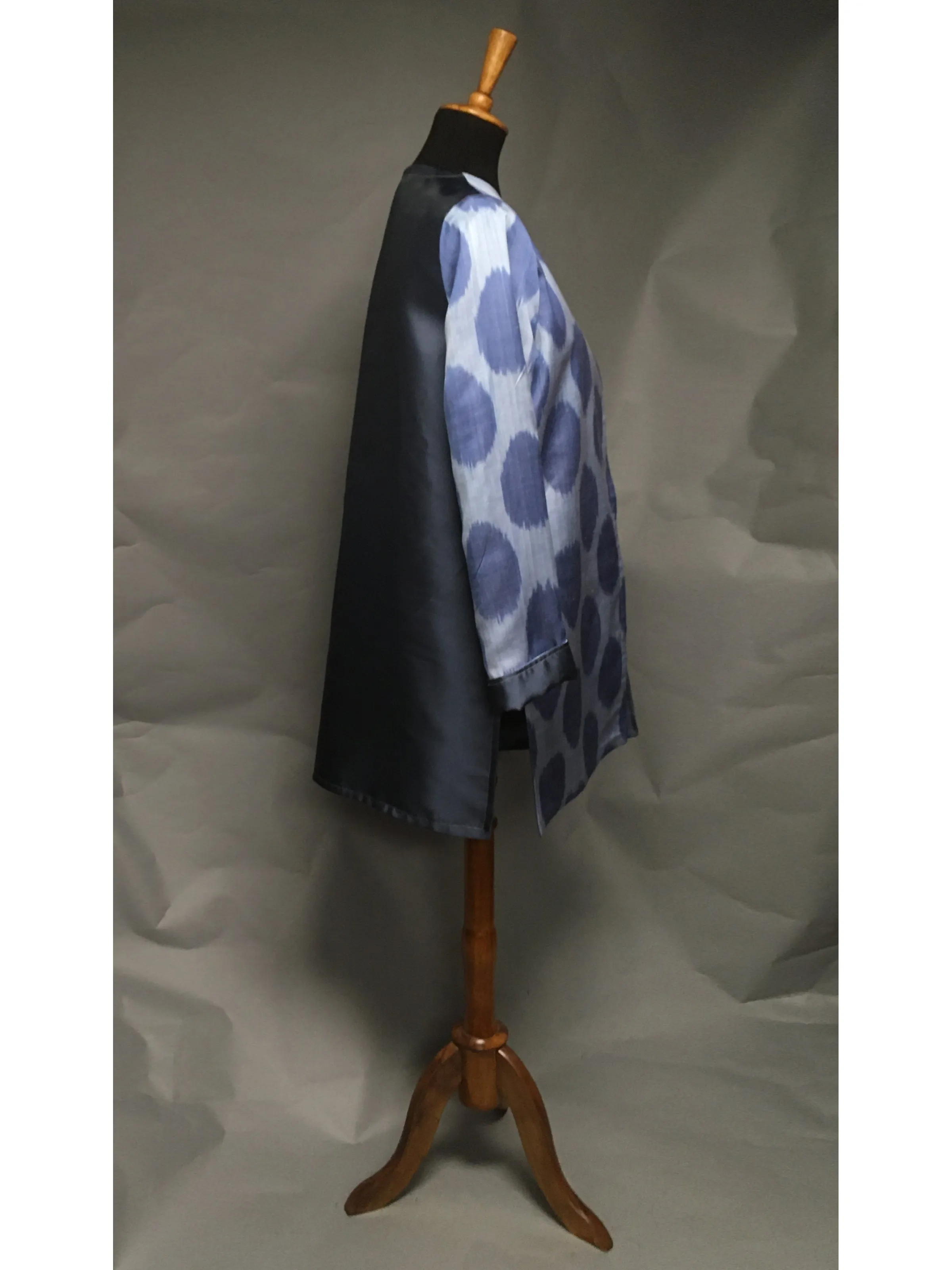 *Pieced Ikat Reversible Coat in Beautiful Blues