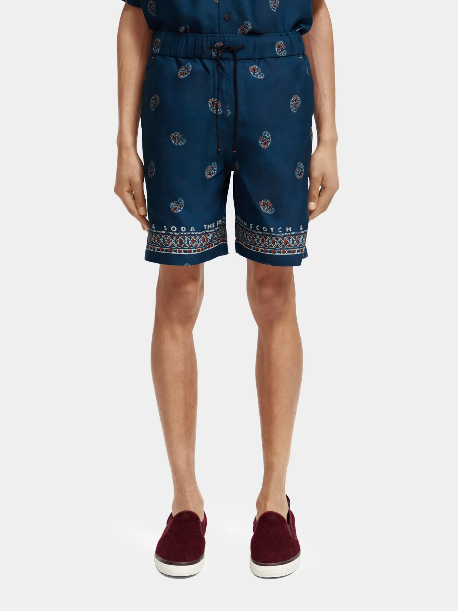 Printed relaxed-fit Bermuda shorts