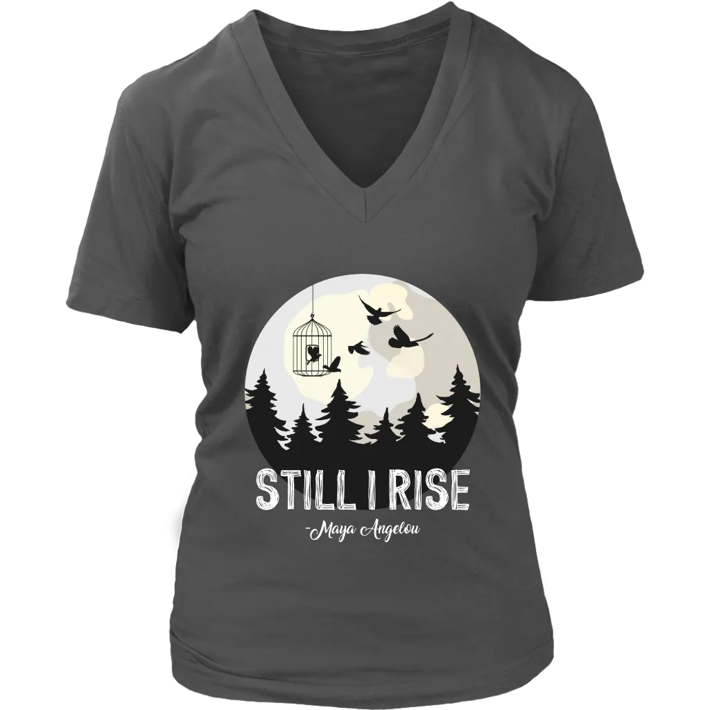 "Still I Rise" V-neck Tshirt