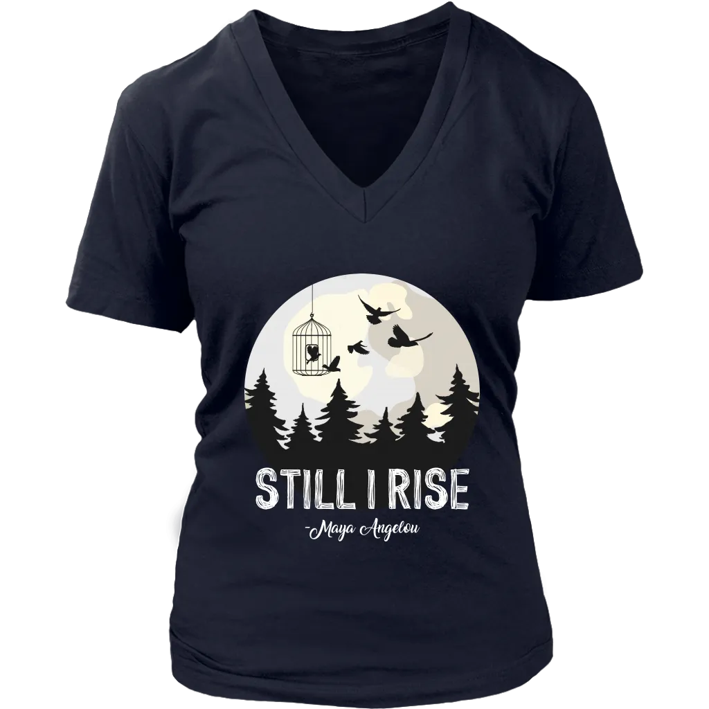 "Still I Rise" V-neck Tshirt