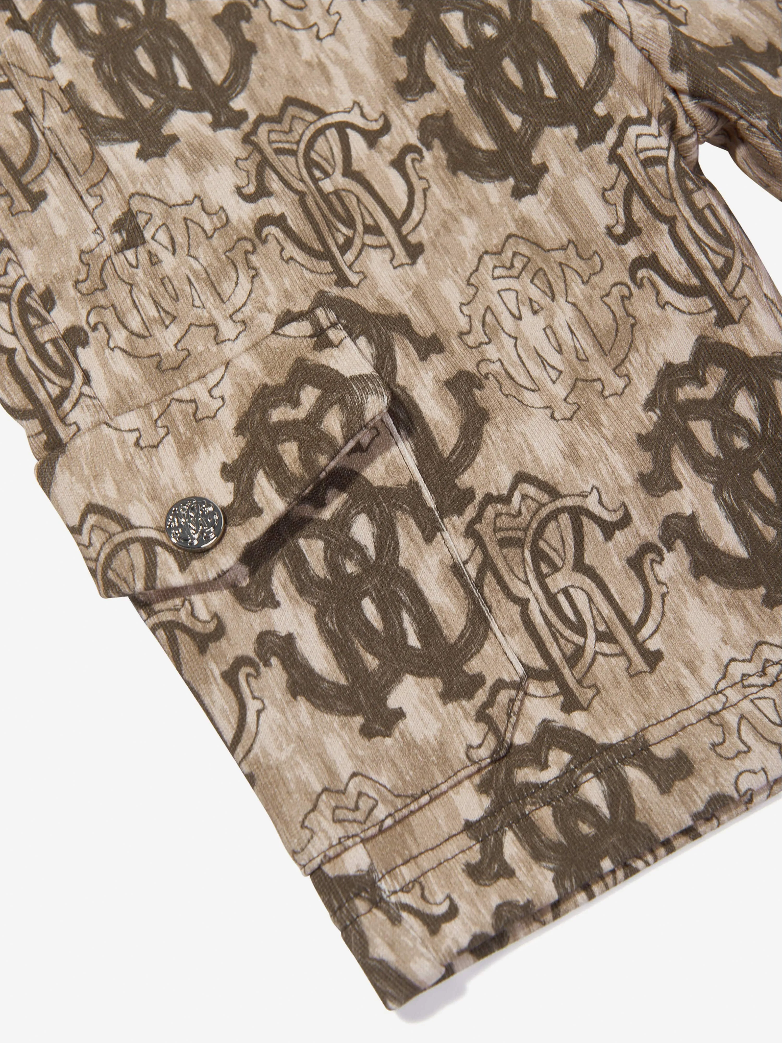 Roberto Cavalli Boys Monogram Bermuda Shorts in Brown