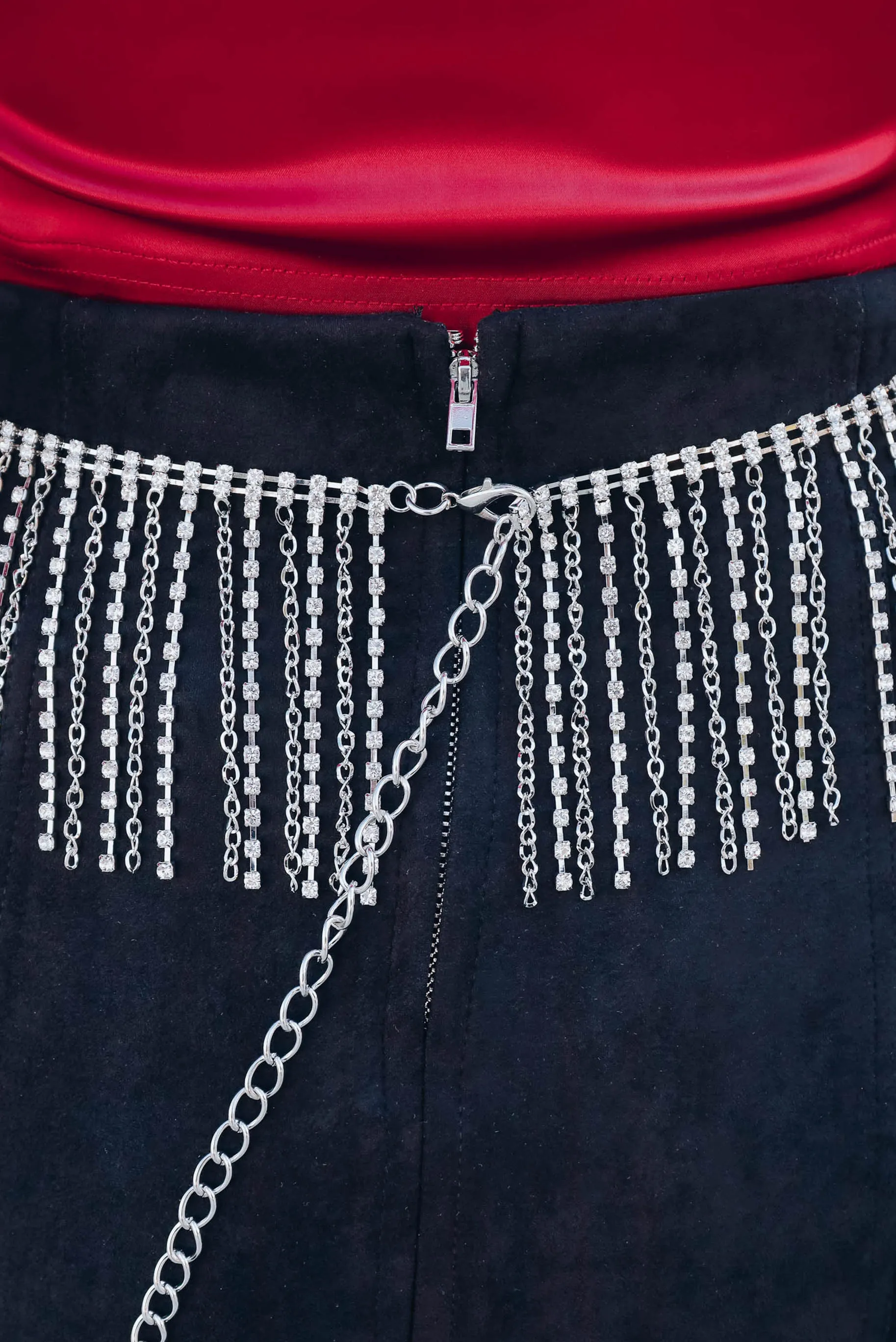 Rockstar Rhinestone Fringe Belt