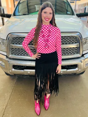 Rodeo Queen Suede Fringe Skirt