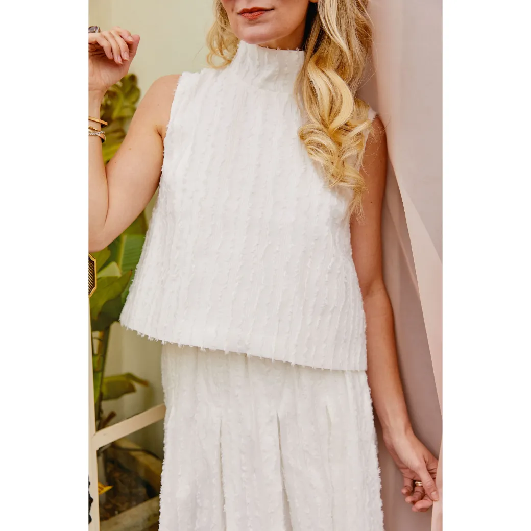 SAMPLE - Polly Party Skirt - White Fringe