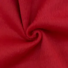 Scarlet Red Solid-Fur-Like Pile Stretch Bonded Fabric